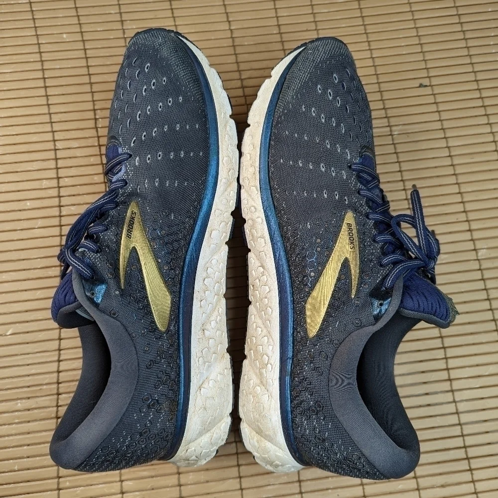 Brooks Glycerin 17 Men's Running Shoes Gray/Navy Blue/Gold Size 14 US D (Medium)